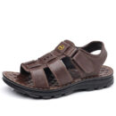 Sandália Masculina de Couro Genuíno Sport Genios