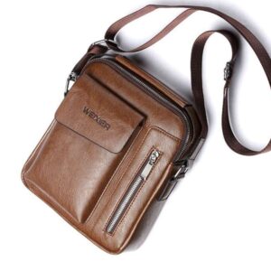 Bolsa Transversal de Couro Masculina - Weix