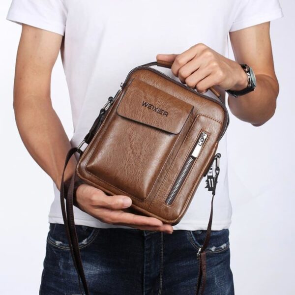Bolsa Transversal de Couro Masculina - Weix - Image 3