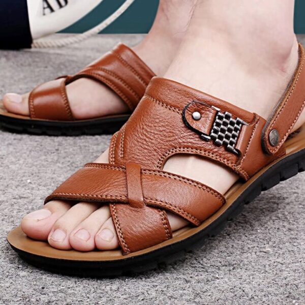 Sandália Masculina de Couro Confortável - Image 2