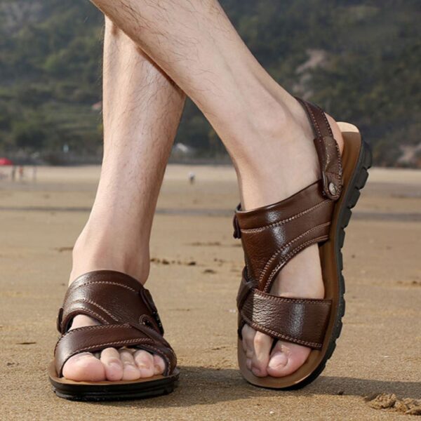 Sandália Masculina de Couro Confortável - Image 6
