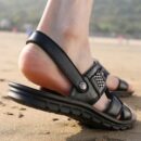 Sandália Masculina de Couro Confortável