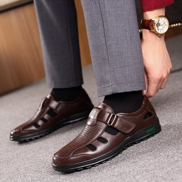 Sapato de Couro Aberto Masculino Confort - Image 4