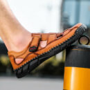 Sandália Masculina de Couro Gladiador