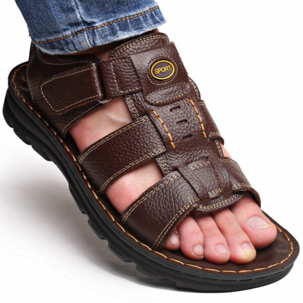 Sandália Masculina de Couro Genuíno Sport Genios - Image 6