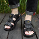 Sandália Masculina de Couro Genuíno Sport Genios